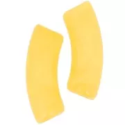 Perline tubolari curve in acrilica  trasparente 35x11 mm - Yellow Marble x6