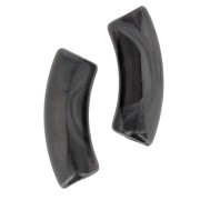 Perline tubolari curve 35x11 mm in acrilico trasparente - Nero marmorizzato - Bianco x6