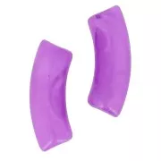 Perline tubolari curve in acrilico trasparente 35x11 mm - Viola marmorizzato x6