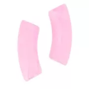 Perline tubolari curve in acrilica  trasparente 35x11 mm - Rosa chiaro marmorizzato x6