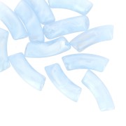Perline tubolari curve 35x11 mm in acrilico trasparente - Sky Blue Marble x6
