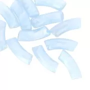 Perline tubolari curve 35x11 mm in acrilico trasparente - Sky Blue Marble x6