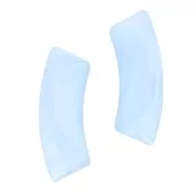 Perline tubolari curve in acrilica trasparente 35x11 mm - Sky Blue Marble x6