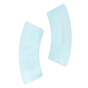 Perline tubolari curve 35x11 mm in acrilico trasparente - Azzurro marmorizzato x6