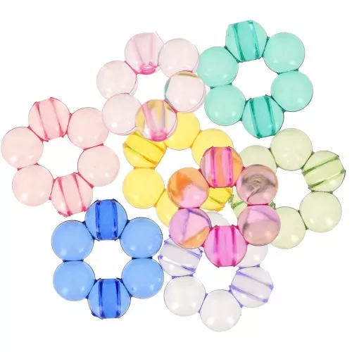 Assortimento di perline floreali in resina trasparente da 15 mm - Multicolore x20