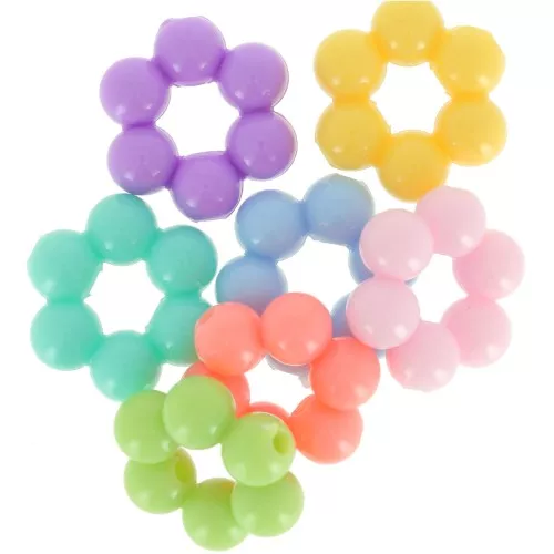 Assortimento di perline in resina opaca 15 mm - Multicolore pastello x20