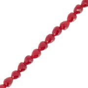 Perle di vetro sfaccettate 4x4mm - Rosso scuro x43cm|raw }}