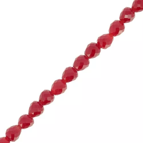 Perle di vetro sfaccettate 4x4mm - Rosso scuro x43cm