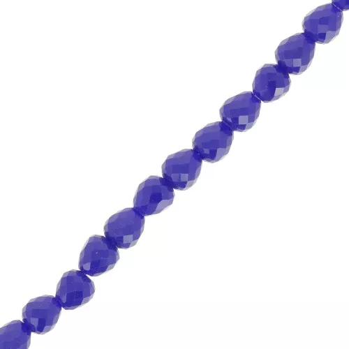 Perle di vetro sfaccettate 4x4 mm - blu navy x43 cm