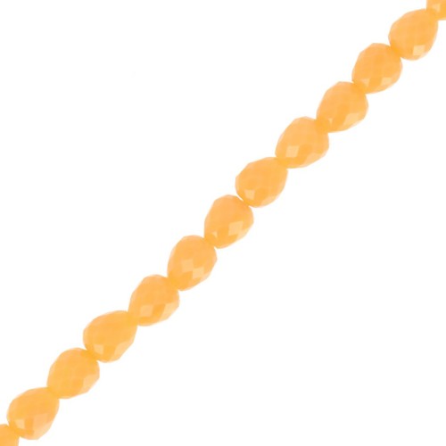 Perla in vetro sfaccettato 4x4 mm - Giallo miele scuro x43cm