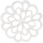 Distanziatore a fiore in acetato da 23 mm - Bianco perlato x1