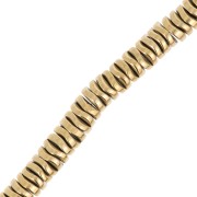 Rondelle ondulate Heishi - wavy - imitazione Ematite 6x1,7 mm Golden x39cm|raw }}