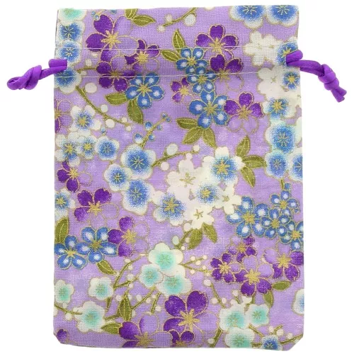 Sacchetto di iuta fiori - 95x140 mm - Viola - Blu x1