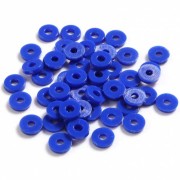 Perline rotonde in plastica Heishi 6x1 mm - Blu scuro x 1.8g|raw }}