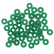 Perle rondelle di plastica Heishi 6x1 mm - Verde scuro x 1,8 g