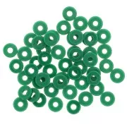 Perle rondelle di plastica Heishi 6x1 mm - Verde scuro x 1,8 g