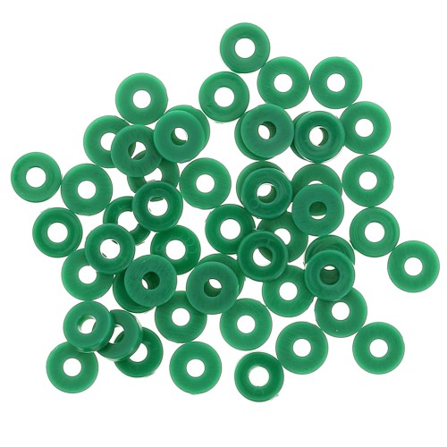 Perle rondelle di plastica Heishi 6x1 mm - Verde scuro x 1,8 g