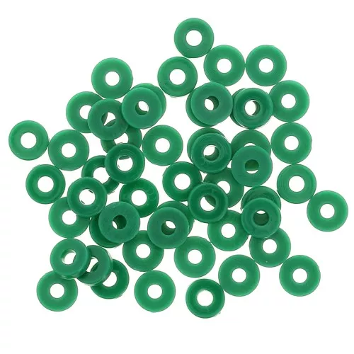 Perle rondelle di plastica Heishi 6x1 mm - Verde scuro x 1,8 g