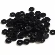 Perline rotonde in plastica Heishi 6x1 mm - Nero x1.8g