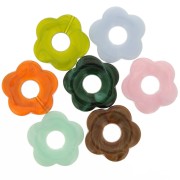 Pendenti fiore scavato in acrilico 27 mm - Multicolore marmorizzato x10|raw }}