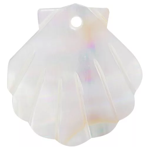 Pendente in conchiglia di madreperla 25x23 mm - Naturale x2