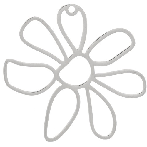 Pendente fiore traforato 33x35 mm - Acciaio inox 316L x2