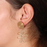 Ciondoli a fiore traforato 33x35 mm - Acciaio inossidabile 316L x2