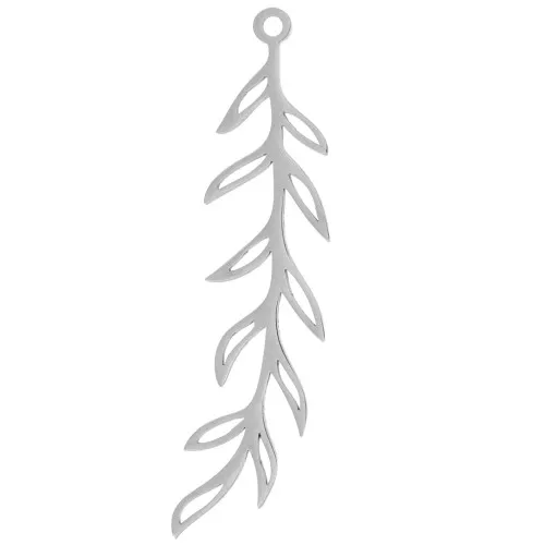 Pendente forma di foglia d'ulivo 44x11 mm - Acciaio inossidabile 304 x1
