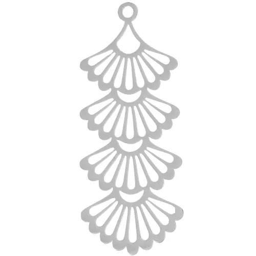 Pendente ventaglio multiplo 41x17 mm - Acciaio inox 304 x1