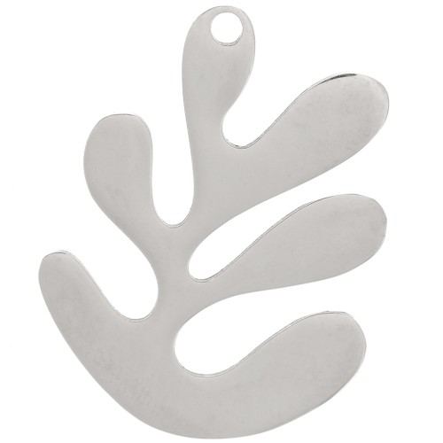 Pendente in corallo 25x20 mm - Acciaio inox 304 x1