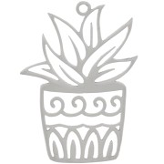 Pendente per piante scavato 31x23 mm - Acciaio inox 304 x1