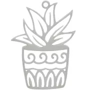 Pendente per piante scavato 31x23 mm - Acciaio inox 304 x1