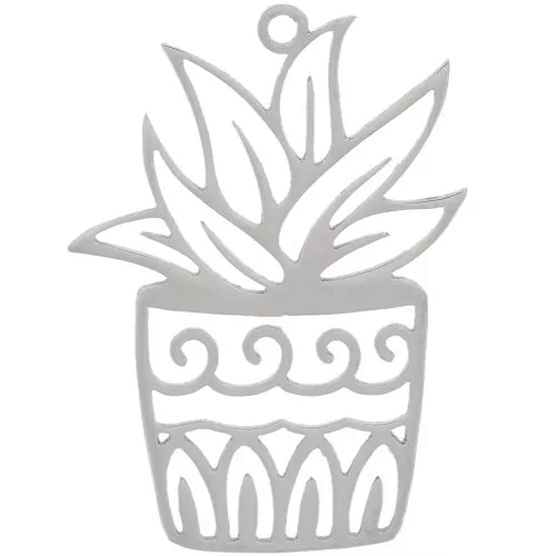 Pendente per piante scavato 31x23 mm - Acciaio inox 304 x1