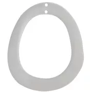 Pendente ovale scavato 35x31 mm 2 fori - Acciaio inox 304 x1