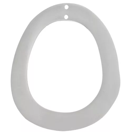 Pendente ovale scavato 35x31 mm 2 fori - Acciaio inox 304 x1
