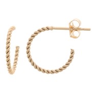 Orecchini a cerchio intrecciati 12 mm - Gold filled x2|raw }}