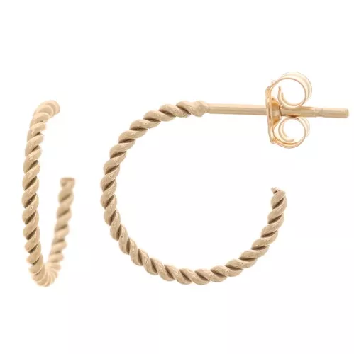 Orecchini a cerchio intrecciati 12 mm - Gold filled x2