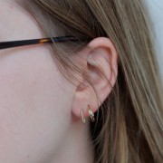 Orecchini a cerchio intrecciati 12 mm - Gold filled x2