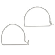 Orecchini a cerchio a mezzaluna da decorare 12x17 mm per tessitura - Argento 925 x2