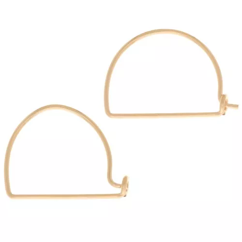 Orecchini decorativi a cerchio a mezzaluna 12x17 mm per tessitura - Gold filled (oro laminato) x2