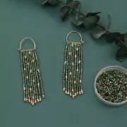 Orecchini decorativi a cerchio a mezzaluna 12x17 mm per tessitura - Gold filled (oro laminato) x2