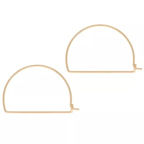 Orecchini a cerchio da decorare a forma di mezzaluna 16x22 mm - Gold filled (oro laminato) x2