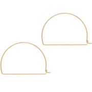 Orecchini a cerchio da decorare a forma di mezzaluna 20x28 mm - Gold filled (oro laminato) x2|raw }}