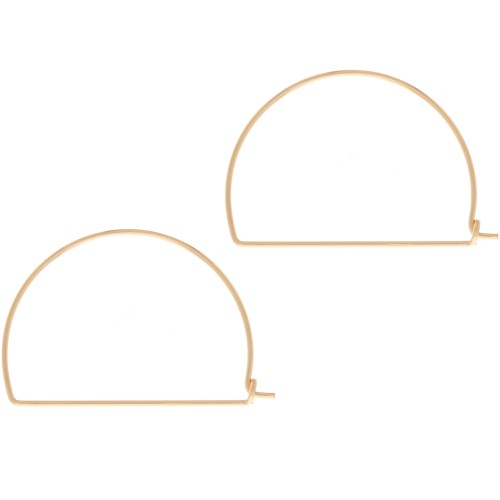 Orecchini a cerchio da decorare a forma di mezzaluna 20x28 mm - Gold filled (oro laminato) x2