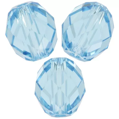 Olives Briolettes PureCrystal 5044 perles olives 5x4 mm - Aquamarine x1