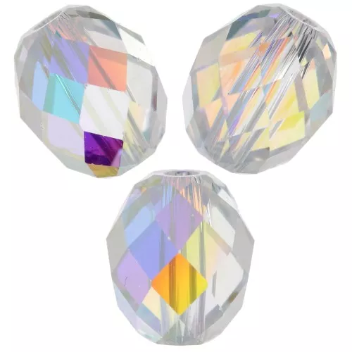 Olives Briolettes PureCrystal 5044 perles olives 5x4 mm - Crystal AB x1