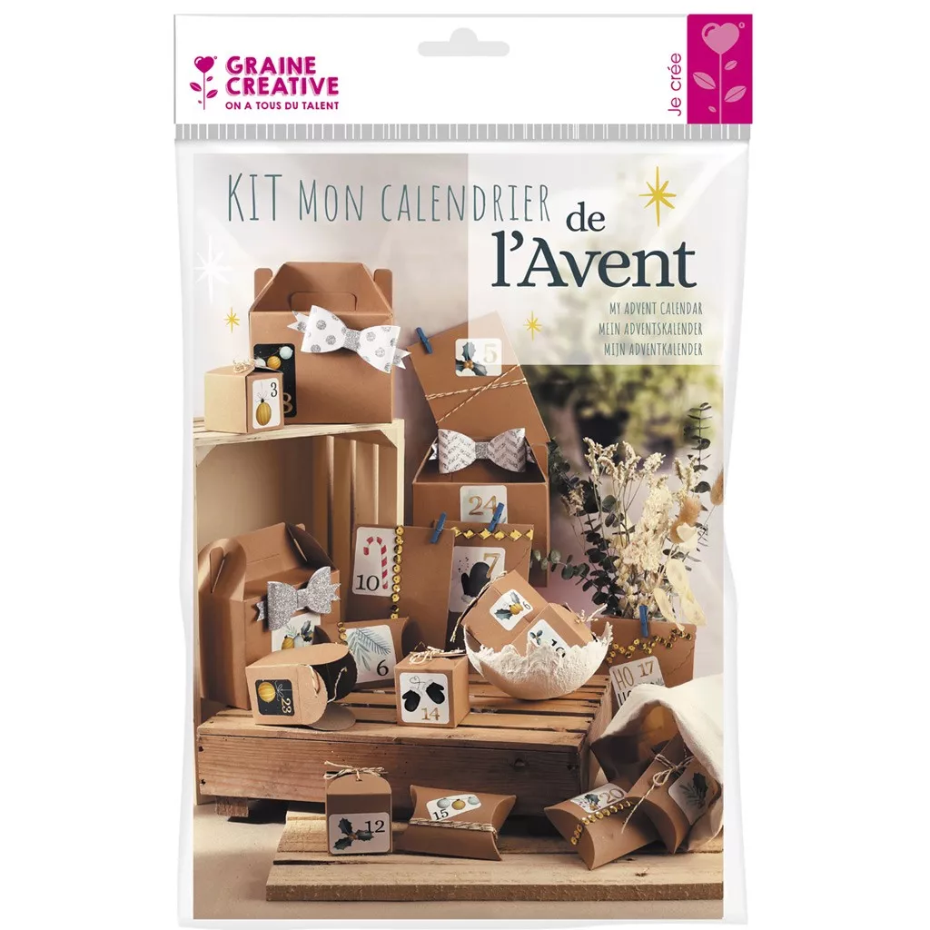 Calendario Dell'Avvento Fai Da Te 24 Scatole | Kit Con Scatole Kraft