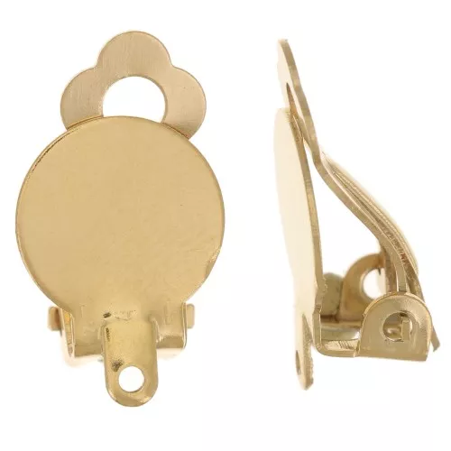 Clip per orecchie da 10 mm per orecchie non forate - Acciaio inox 304 dorato x2