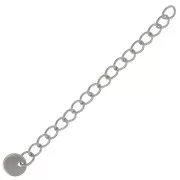 Catena di estensione rombo da 60 mm e medaglia - Acciaio inox 304L x1