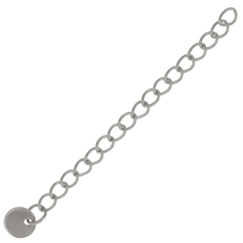 Catena di estensione rombo da 60 mm e medaglia - Acciaio inox 304L x1